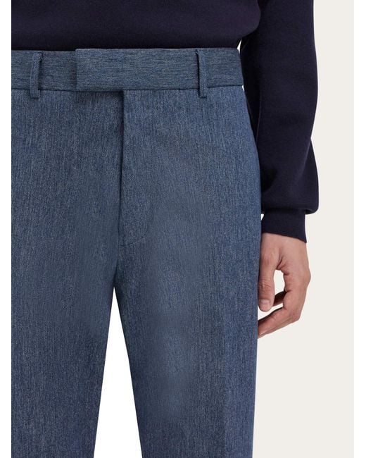 Ferragamo Blue Tailored Trouser for men