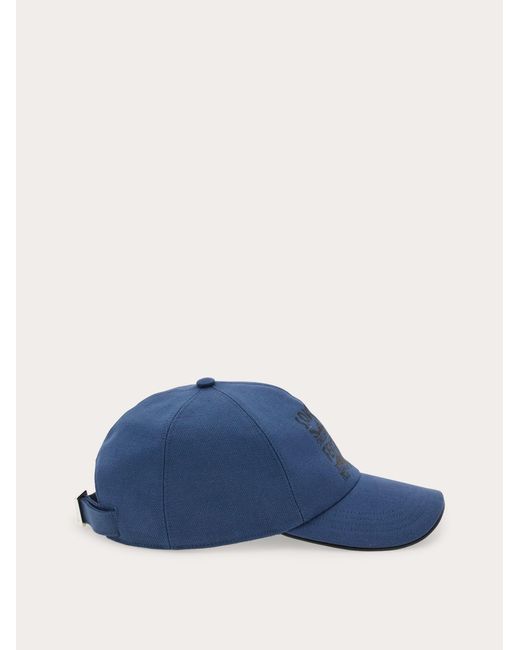 Ferragamo Blue Macro Logo Baseball Cap for men