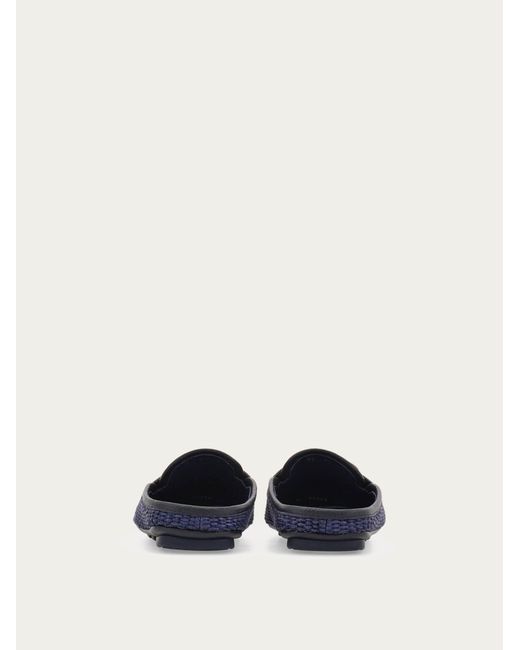 Ferragamo Blue Gancini Ornament Mule .5 for men