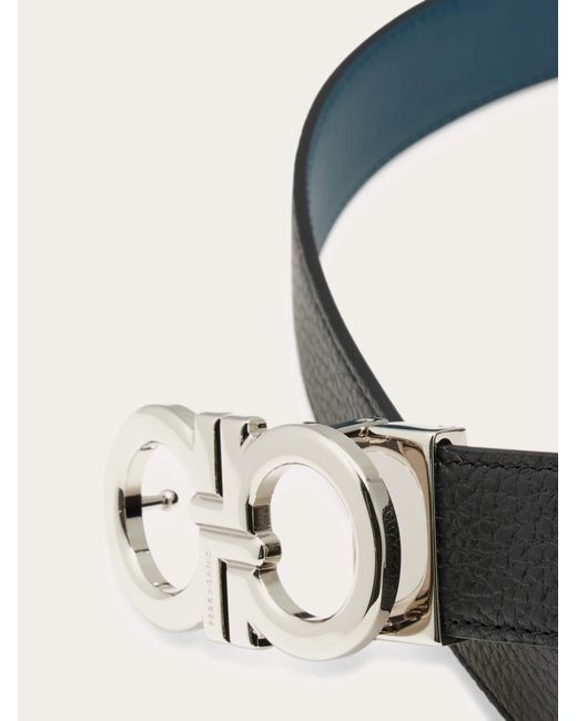 Ferragamo White Reversible And Adjustable Gancini Belt for men