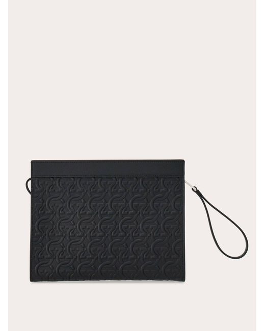 Ferragamo Gancini Clutch in Black for Men Lyst UK