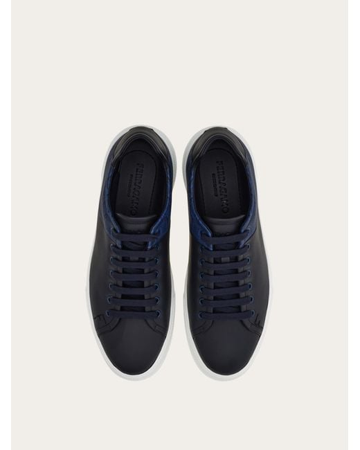 Ferragamo Blue Low Cut Sneaker for men