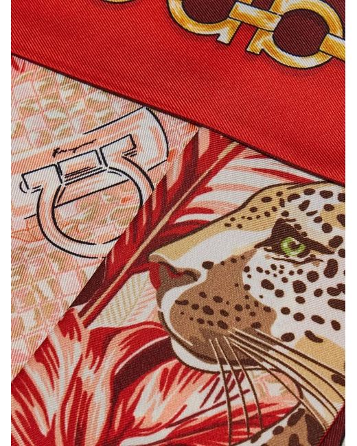 Ferragamo Red Feline Print Mini Bandeau