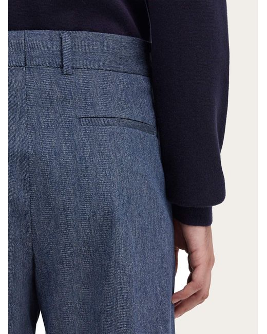 Ferragamo Blue Tailored Trouser for men