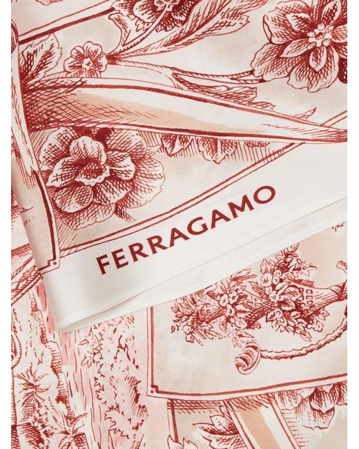 Ferragamo Pink Voyage Print Foulard Top