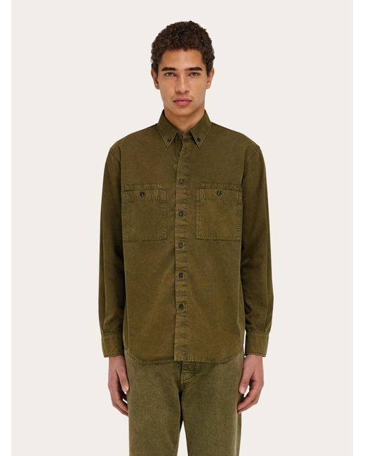 Ferragamo Green Button Down Work Shirt for men