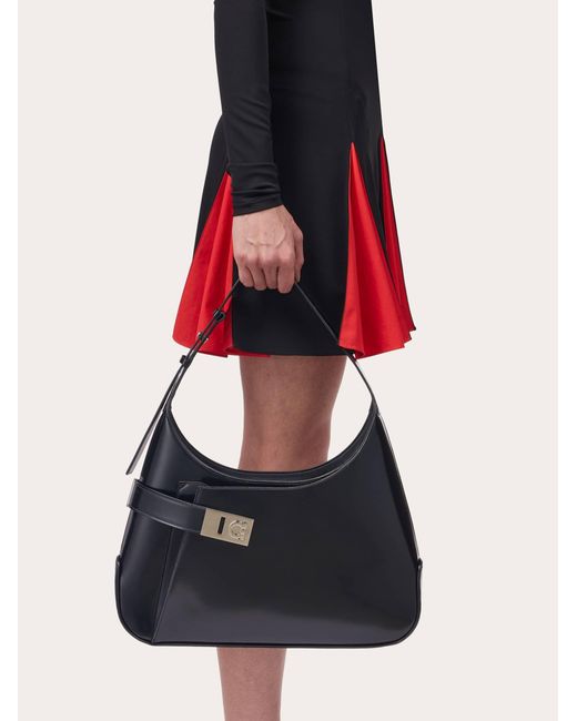 Ferragamo Black Hobo Shoulder Bag (l)