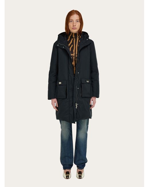 Ferragamo Blue Padded Parka Jacket for men