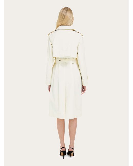 Ferragamo Natural Coated Linen Trench