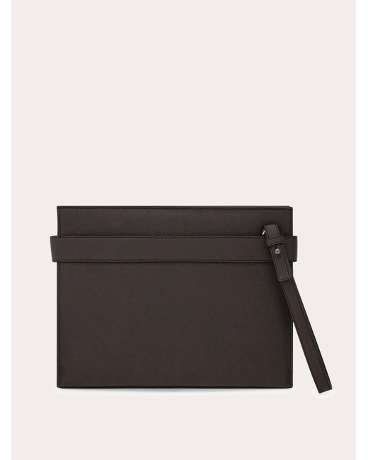Ferragamo Black Pouch With Hug Buckle for men