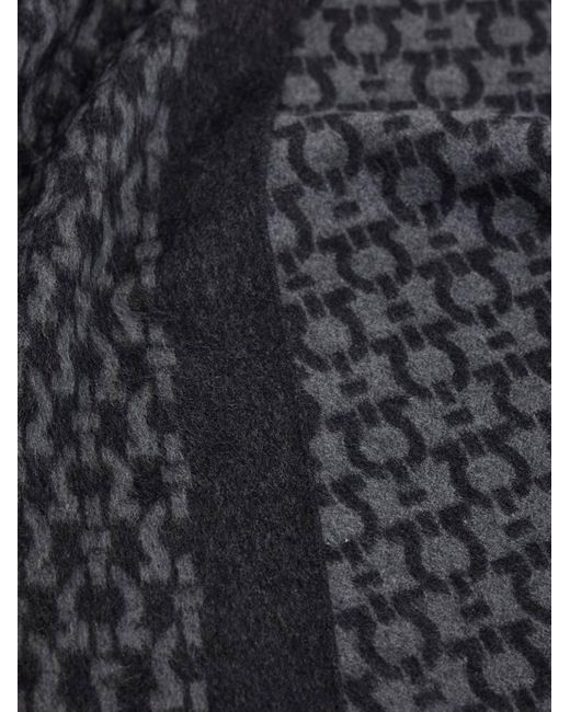 Ferragamo Blue Gancini Silk Scarf for men