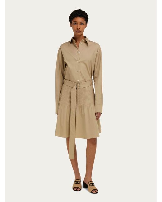 Ferragamo Natural Skirt With Micro Detail