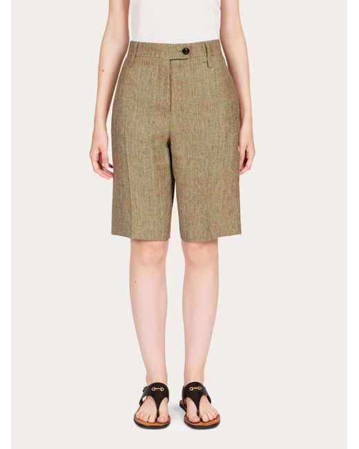 Ferragamo Natural Tailored Bermuda Shorts