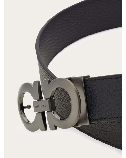 Ferragamo White Reversible And Adjustable Gancini Belt for men