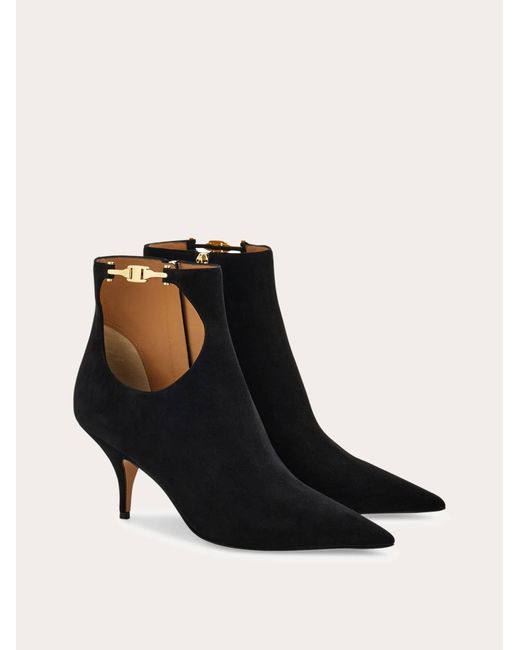 Ferragamo Black Cutout Ankle Boot