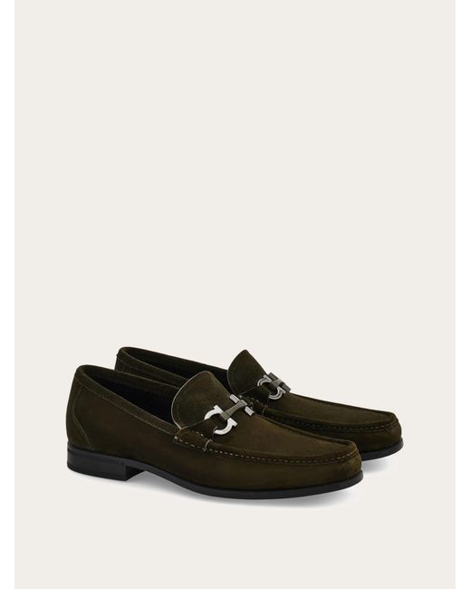 Ferragamo White Gancini Ornament Moccasin for men