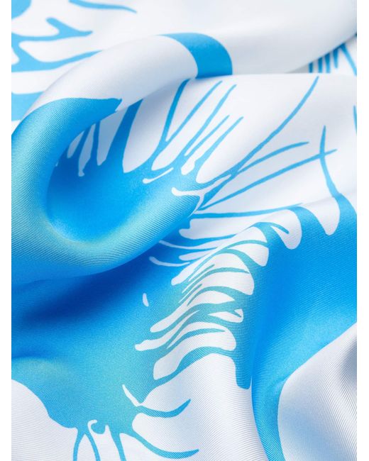 Ferragamo Blue Venus Print Silk Foulard