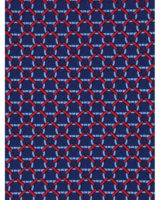 Ferragamo Purple Link Print Silk Tie for men