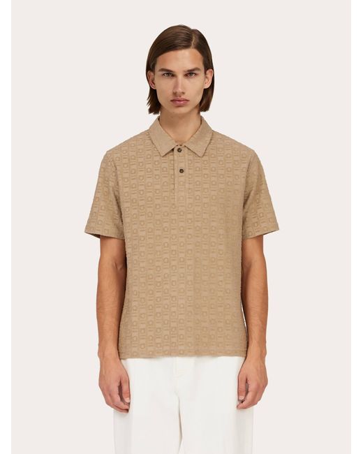 Ferragamo Natural Monogram Polo Shirt for men