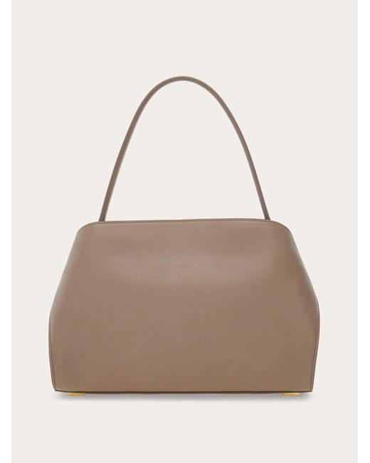 Ferragamo Natural Hug Soft Shoulder Bag (M)