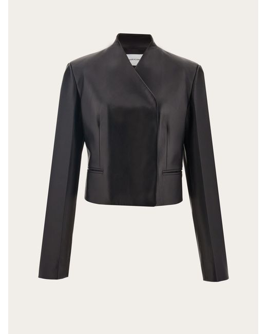 Ferragamo Black Short Leather Jacket
