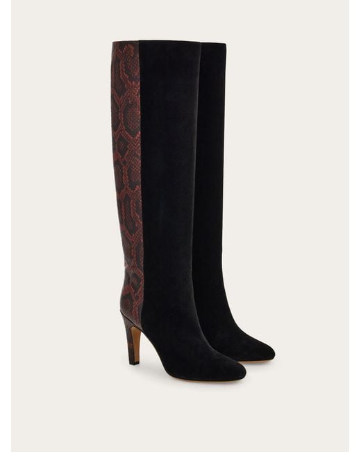 Ferragamo Black Knee High Boot