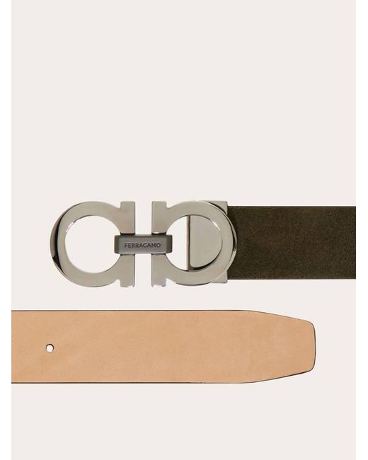 Ferragamo Green Adjustable Gancini Belt for men