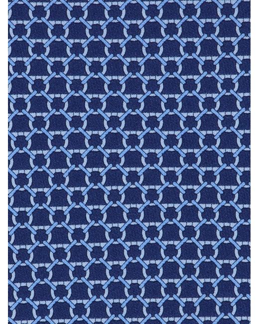 Ferragamo Blue Link Print Silk Tie for men