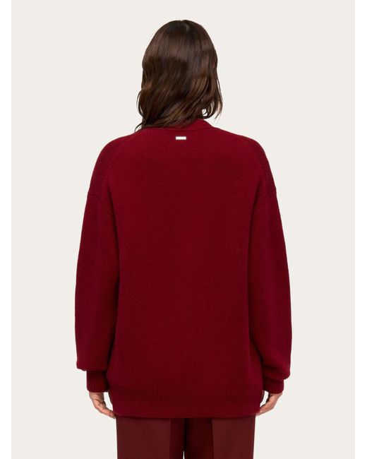 Ferragamo Red Oversize Cashmere Cardigan