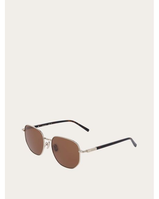 Ferragamo Natural Rectangular Frame Sunglasses for men