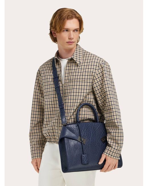 Ferragamo Blue Hug Briefcase for men