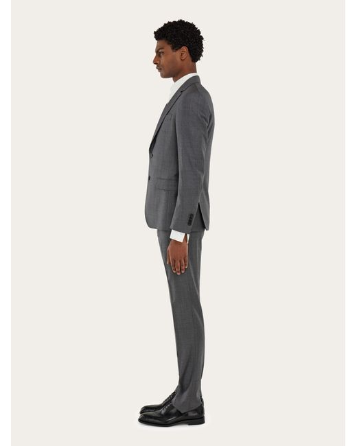 Ferragamo Blue Check Suit In Wool for men