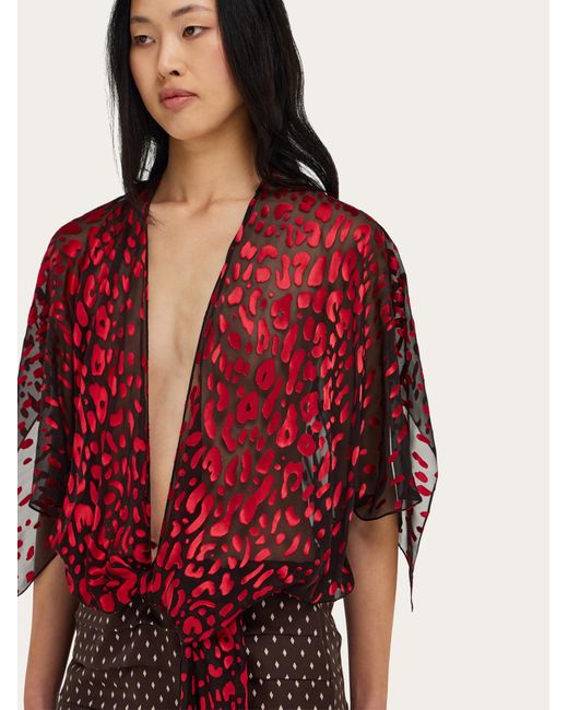 Ferragamo Red Silk And Viscose Dress