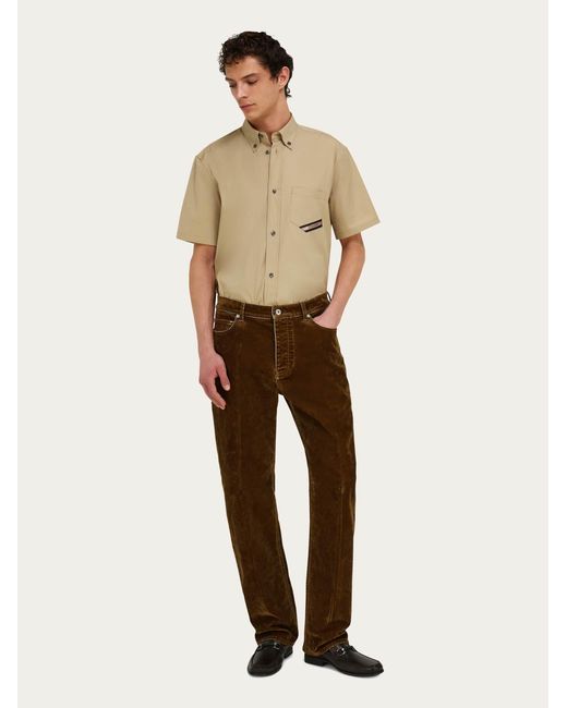 Ferragamo Natural Short Sleeve Shirt for men