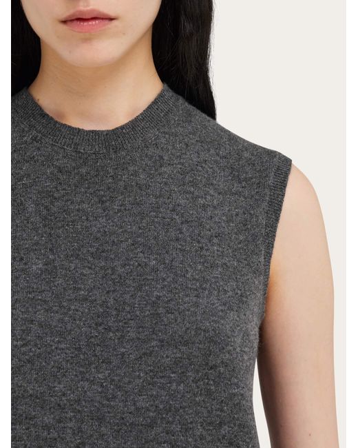 Ferragamo Gray Sleeveless Cashmere Vest