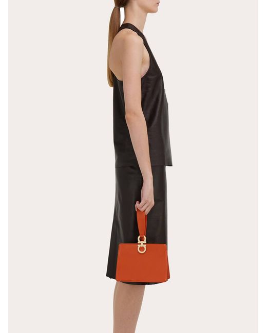 Ferragamo Orange Mini Clutch
