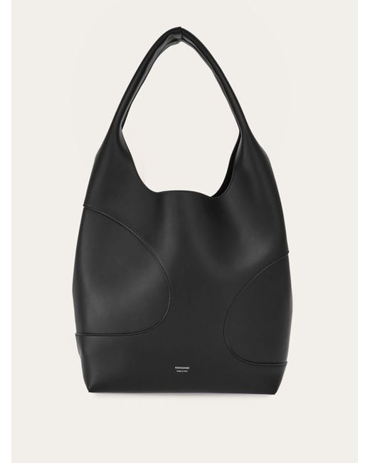 Ferragamo Black Hobo Bag With Cut-out Detailing