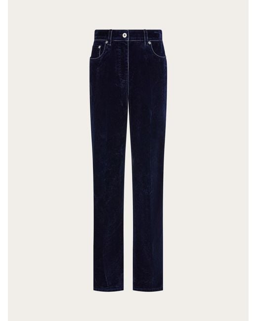 Ferragamo Blue Five Pocket Trouser