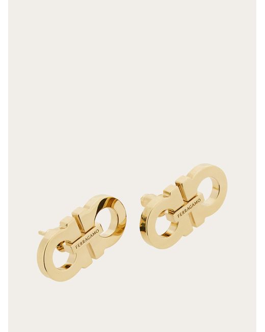 Ferragamo Natural Double Gancini Earrings