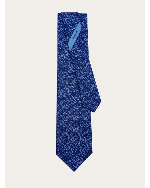 Hommes Cravate En Soie Imprimé Rond Bleu Ferragamo pour homme en coloris Blue