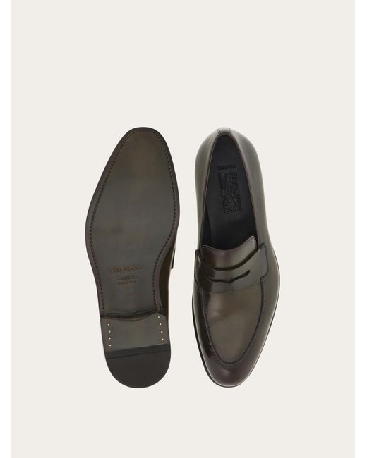 Ferragamo White Tramezza Penny Loafer .5 for men