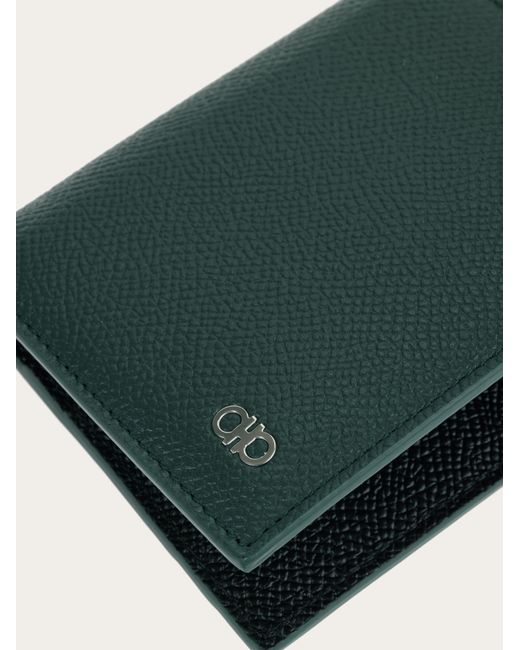 Ferragamo Green Gancini Credit Card Holder for men