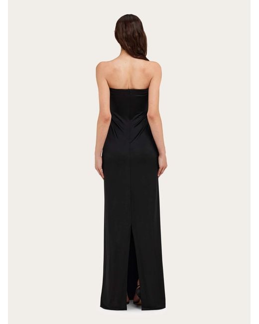 Ferragamo Black Damen Trägerloses Langes Kleid