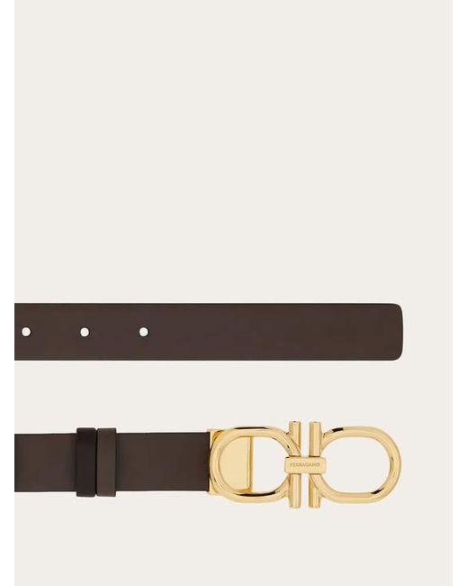 Ferragamo White Reversible And Adjustable Gancini Belt