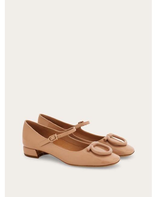 Ferragamo Natural Maxi Gancini Mary Jane