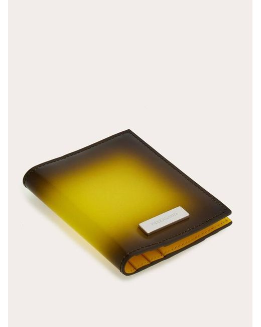 Ferragamo Herren Kreditkartenetui mit Nuancierungen in Yellow für Herren