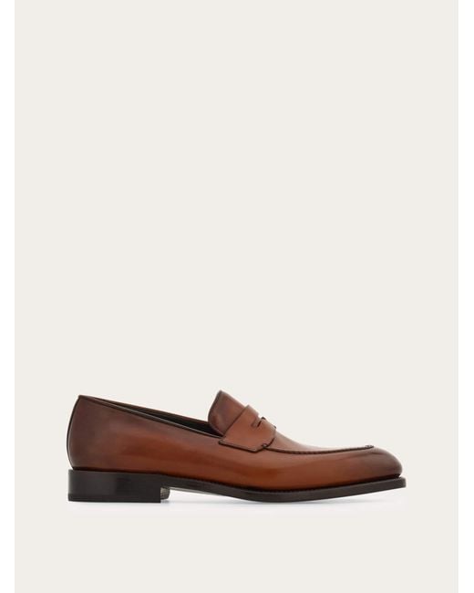 Ferragamo Brown Tramezza Penny Loafer for men
