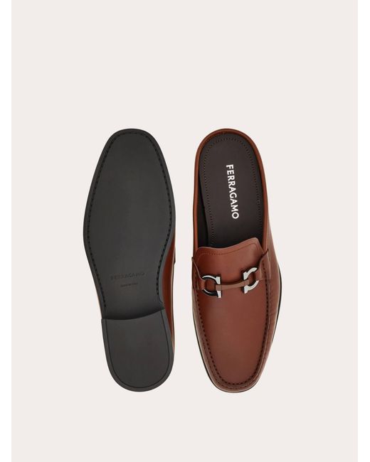Ferragamo Brown Gancini Ornament Mule .5 for men