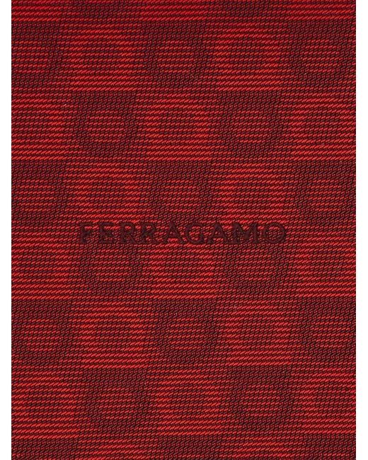 Ferragamo Red Gancini Silk Jacquard Tie for men