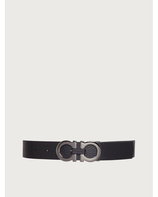 Ferragamo White Reversible And Adjustable Gancini Belt for men